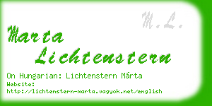 marta lichtenstern business card