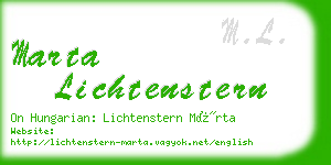 marta lichtenstern business card